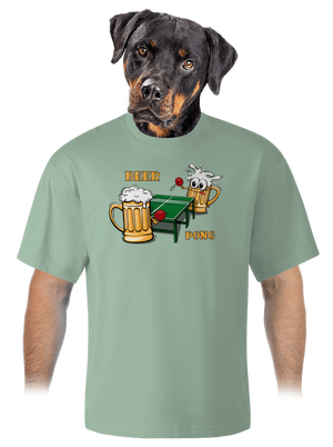 Beer pong unisex túlméretezett póló Sage