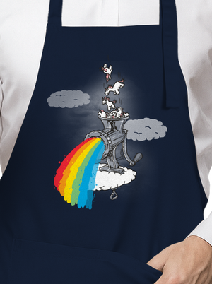 Hogyan készül a szivárvány kötény Navy