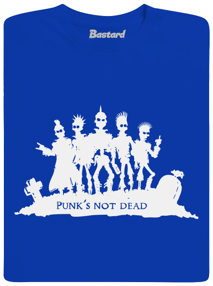 Punks not dead! férfi hosszú ujjú póló Royal Blue