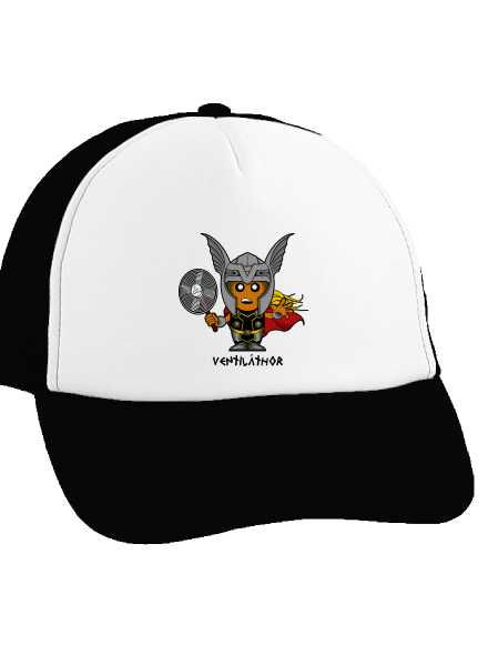 Ventiláthor teherautós sapka Black cap