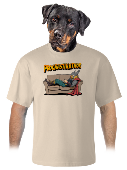 Procrastinathor unisex túlméretezett póló Almond