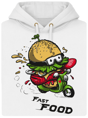 Fast Food unisex prémium pulóver Snowwhite