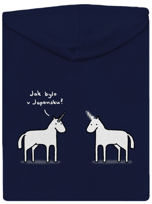 Pornókürt cipzáras férfi pulóver Navy