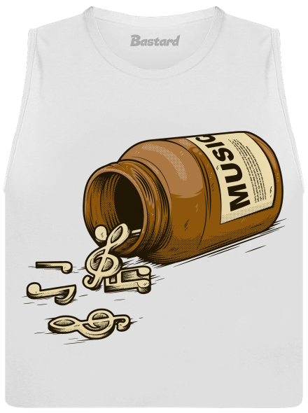 Music Pills női bővített trikó White