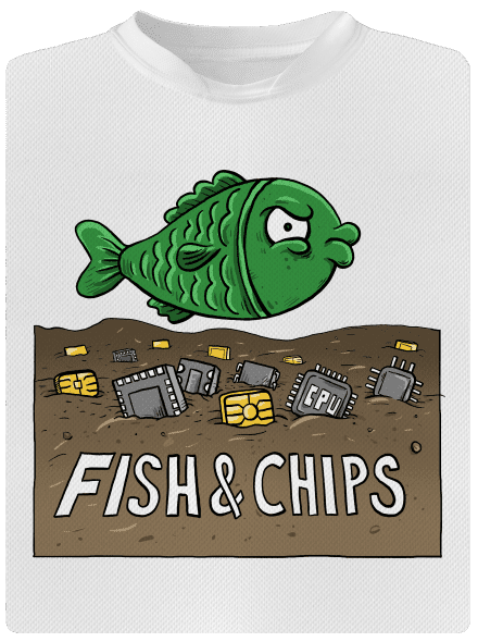 Fish and IT chips gyerek sport póló White