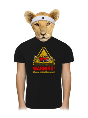 Nő a kormány mögött gyerek sport póló Black