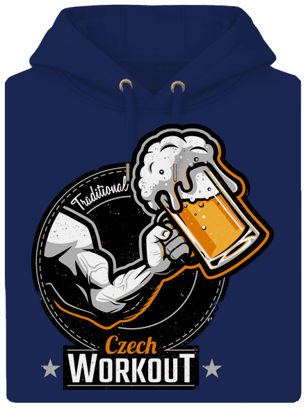 Czech workout unisex prémium pulóver Navy