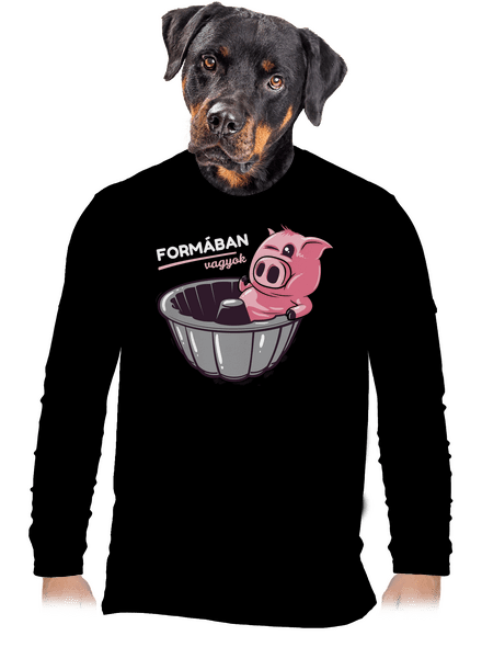 Formában férfi hosszú ujjú póló Black