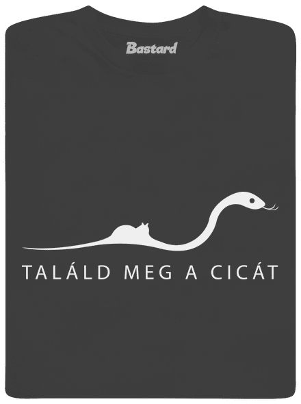 Találd meg a cicát férfi hosszú ujjú póló Dark Grey