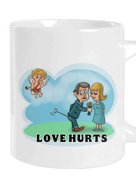 Love hurts nagy bögre White