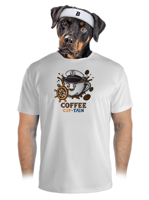 Coffee Cup-tain férfi sportpóló White