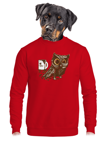 Koffeinfüggő bagoly unisex crewneck Red