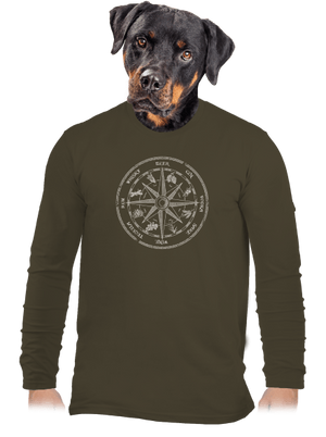 Alkoholos iránytű férfi hosszú ujjú póló Urban Khaki
