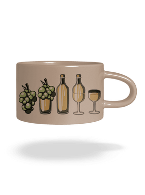 A fehérbor evolúciója macaron bögre Brown Macaron