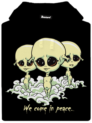 Látogatók férfi kenguruzsebes pulóver Black