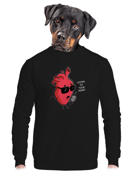 Listen to your heart unisex crewneck Black