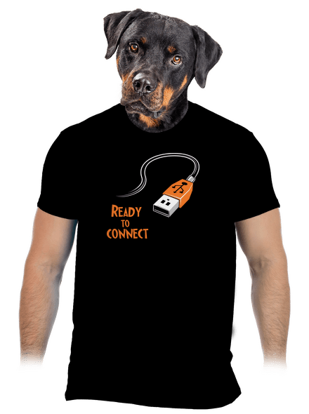 USB csatlakozás férfi póló Black