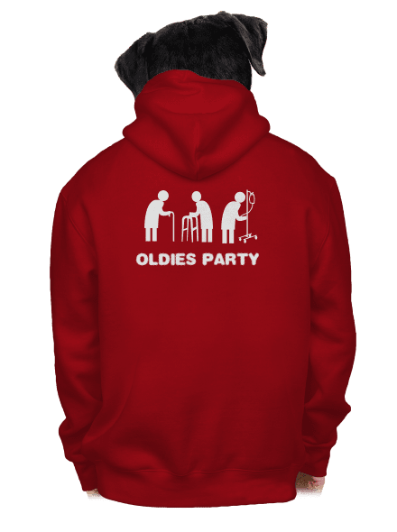 Oldies party cipzáras férfi pulóver Red