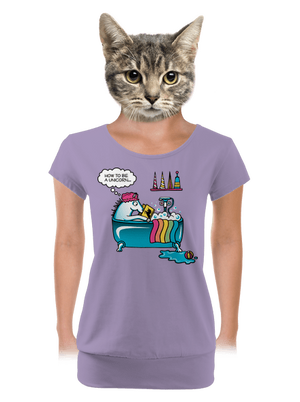 Mi kell az egyszarvúvá váláshoz női póló elasztikus alsó szegéllyel Lavender