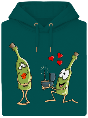 A bor szeretete unisex prémium pulóver Emerald Green