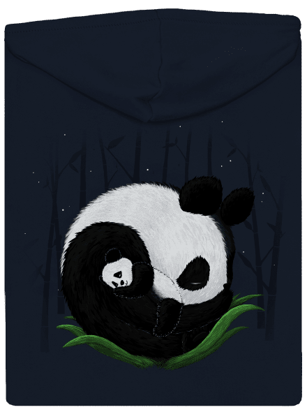Két alvó panda cipzáras női pulóver Navy Mal