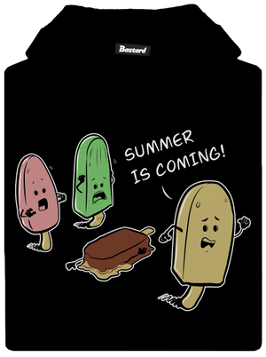 Summer is coming gyerek kenguruzsebes pulóver Black