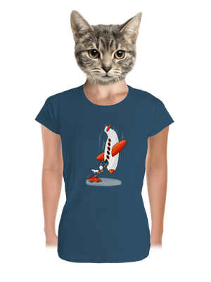 Közelebb vagyunk prémium női póló Petrol Blue