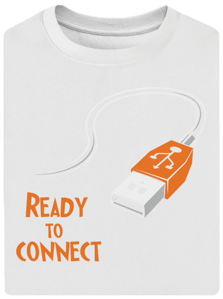 USB csatlakozás unisex túlméretezett póló White