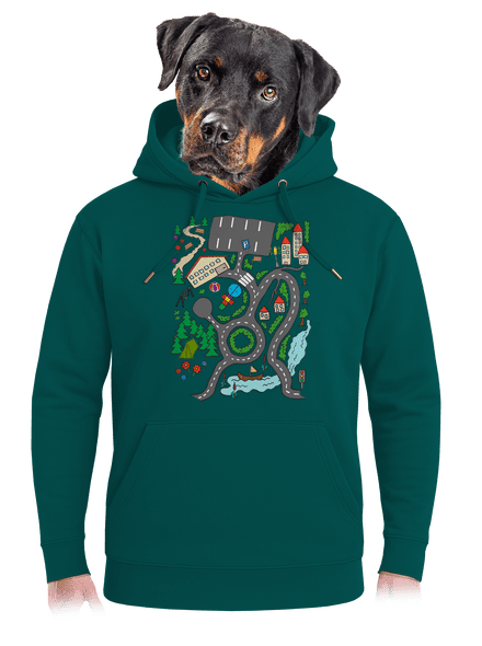 Úton unisex prémium pulóver Emerald Green