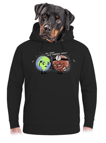 Diagnózis unisex prémium pulóver Dark Black