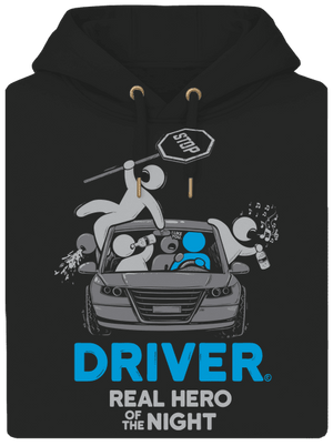 Driver unisex prémium pulóver Dark Black