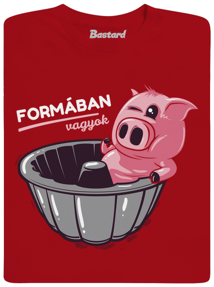 Formában férfi hosszú ujjú póló Red