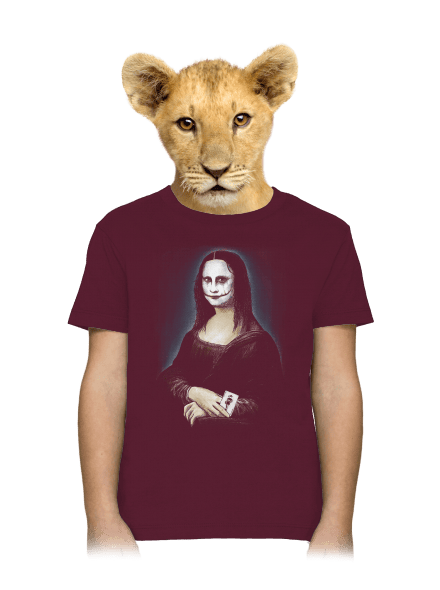 Mona Joker Lisa gyerek póló Burgundy