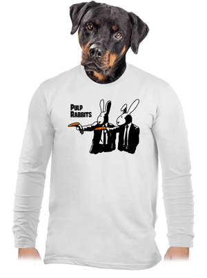Pulp Rabbits férfi hosszú ujjú póló White