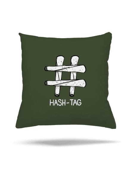 Hash tag párna Olive Green