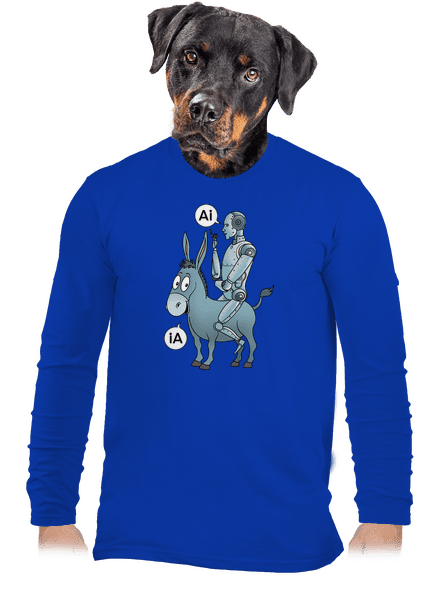 Szamár és AI férfi hosszú ujjú póló Royal Blue
