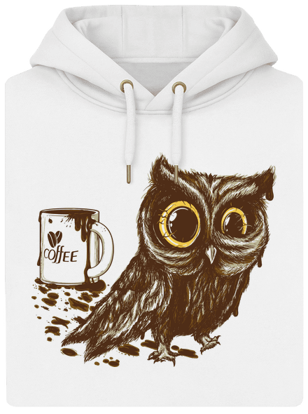 Koffeinfüggő bagoly unisex prémium pulóver Snowwhite