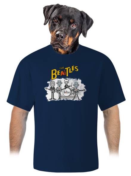 AI Beatles unisex túlméretezett póló Midnight Blue