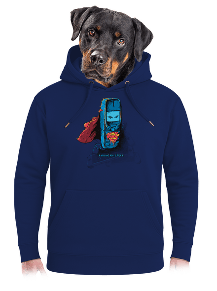 Mobiltelefon acélból unisex prémium pulóver Navy