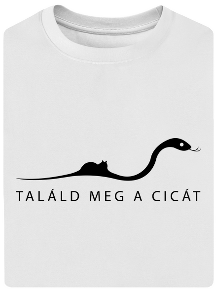 Találd meg a cicát unisex túlméretezett póló White
