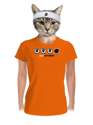 Fekete bárány női sportpóló Neon Orange