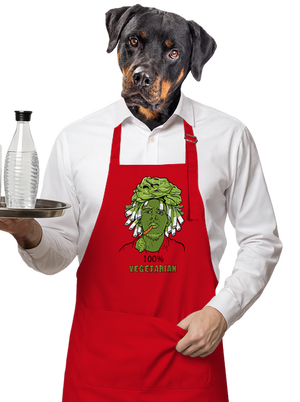 100% vegetáriánus kötény Red