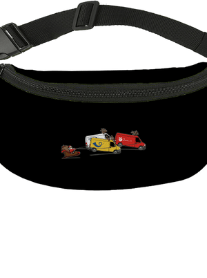 Mikulás rénszarvassal övtáska Black