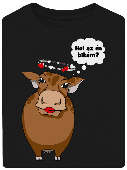 Tehén és bika unisex túlméretezett póló Black