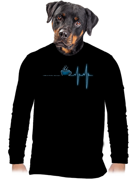 Coffee help férfi hosszú ujjú póló Black