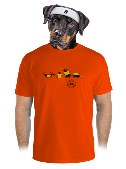 Állatokon tesztelve férfi sportpóló Neon Orange