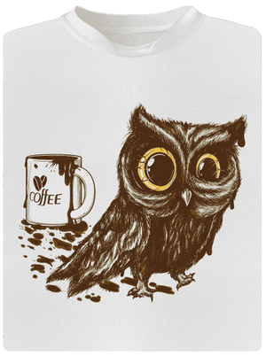 Koffeinfüggő bagoly férfi sportpóló White