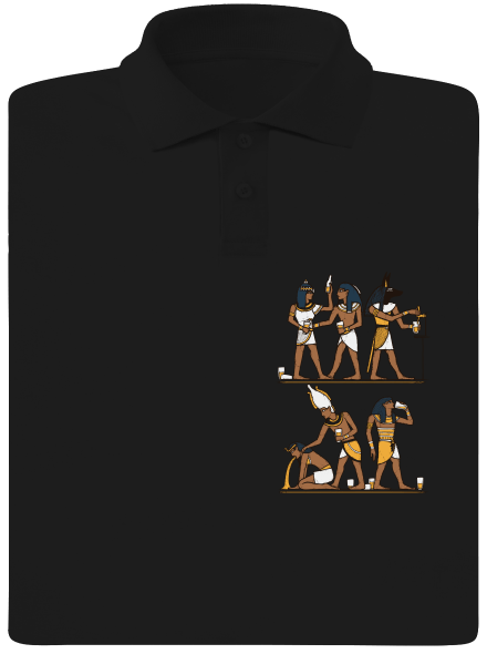 Egyiptomi parti férfi pólóingek Black