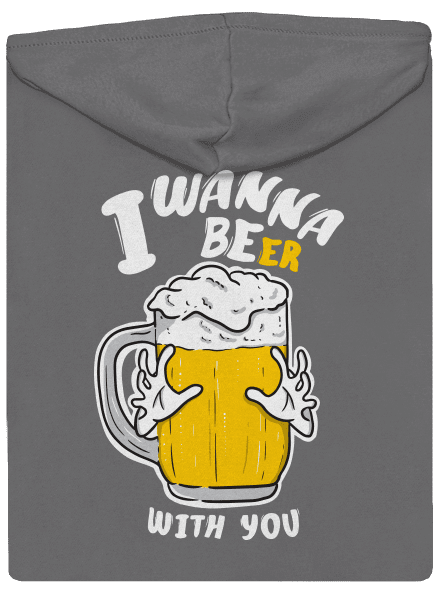I wanna beer cipzáras női pulóver Steel Gray
