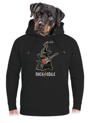 Rockodile unisex prémium pulóver Dark Black